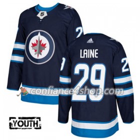 Adidas Maillot de Hockey Winnipeg Jets Patrik Laine 29 2017-2018 Bleu Marine Authentic - Enfant